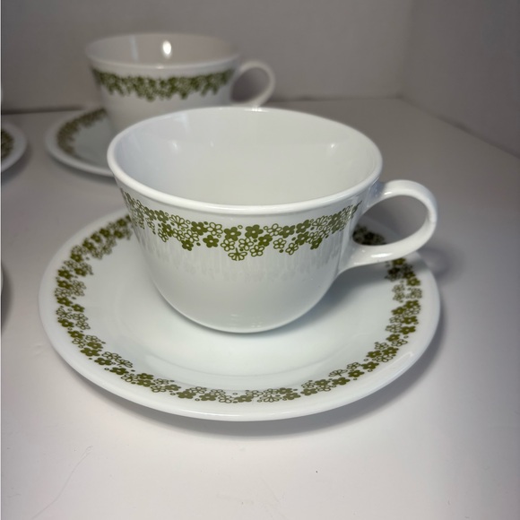 Corelle Spring Blossom Flat Cups Saucers Set Of 4 Crazy Daisy By Corning USA - Picture 6 of 14
